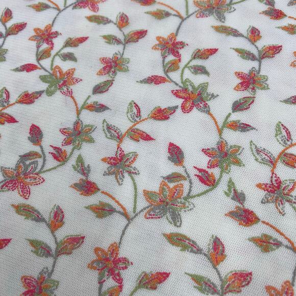 Kathie Lee Collection Womens Vintage Mesh Floral Embroidered Cottage Top Sz XL - Picture 2 of 9